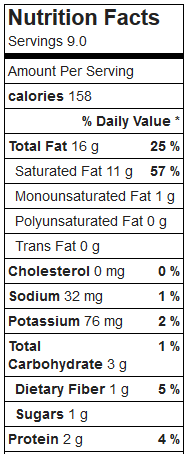 coconut oil candy low carb nutrition facts
