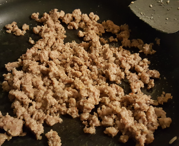 Cooking Ground Sausage for Stuffed Mushrooms