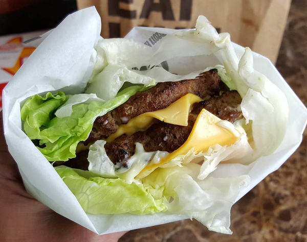 Low Carb Hamburger with Lettuce Wrap from Hardee's