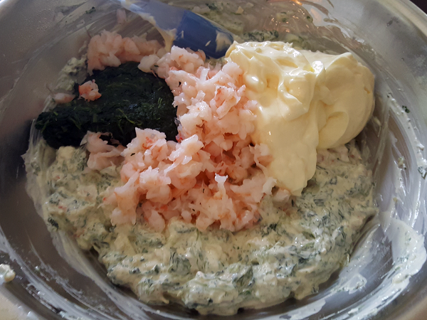 Creating Low Carb Spinach Dip with Shrimp