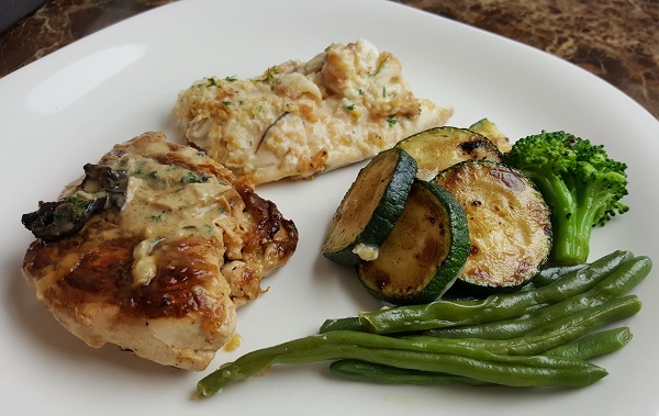 Healthy Low Carb Dinner - Chicken, Fish & Green Vegetables