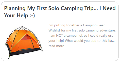 Camping Gear Wishlist