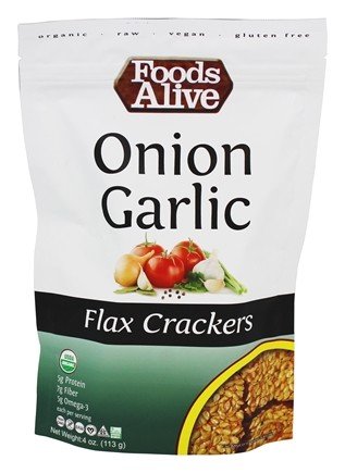Foods Alive Onion Garlic Flax Crackers