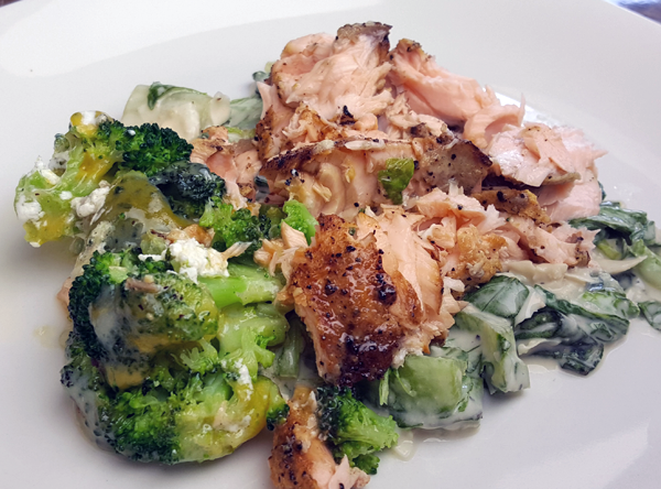 Low Carb Leftovers - Salmon and Broccoli