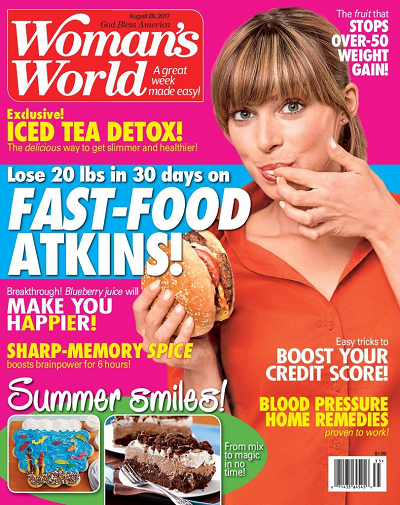 Woman's World Magazine - Fast Food Atkins, August 2017