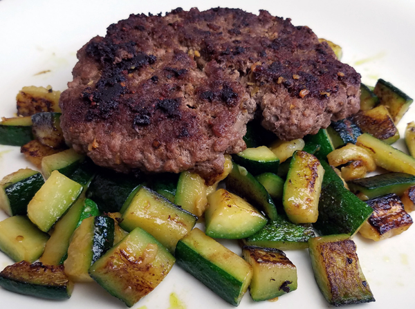Easy Keto Dinners - Hamburger Steak and Zucchini Fried in Real Butter