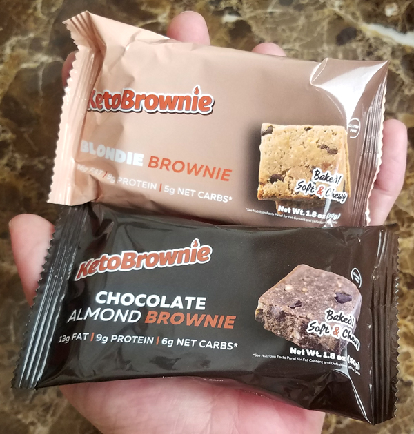 New Keto Brownie Products packaged for easy Low Carb On-the-Go!