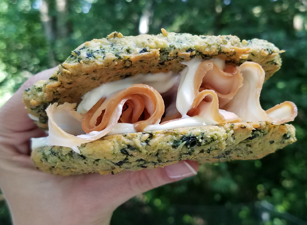 Keto Sandwich on Low Carb Spinach Bread