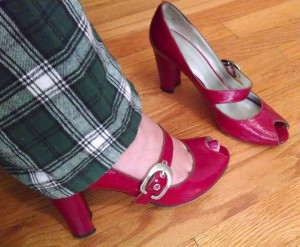 Vintage Red Peep-Toe Heels