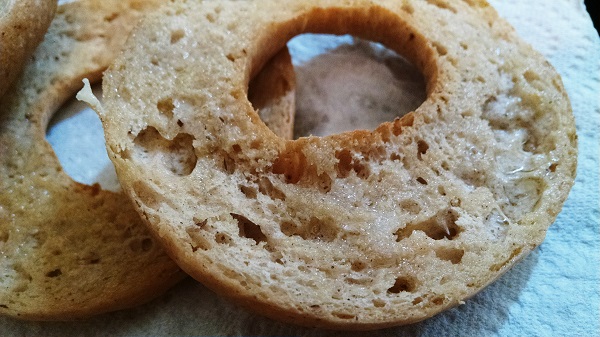 low carb bagel with butter