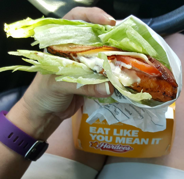 Low Carb Fast Food: Hardee's Grilled Chicken Club with Lettuce Wrap