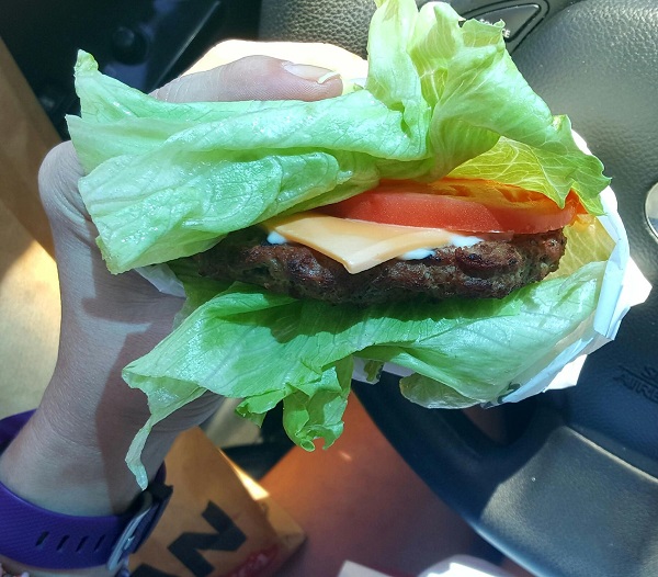 Low Carb Hamburger with Lettuce Wrap from Hardee's