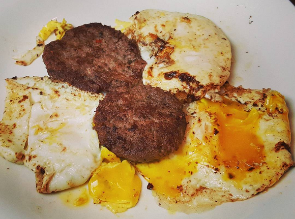 Sausage & Fried Eggs - Easy Zero Carb Meal