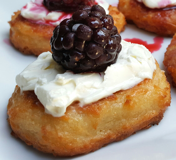 Low Carb Honey Biscuit with Cream Cheese & Blackberries
