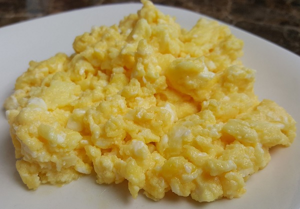 3 Eggs Scrambled with Colby Jack Cheese in Real Butter (3 Eggs = 1.2 Carbs)
