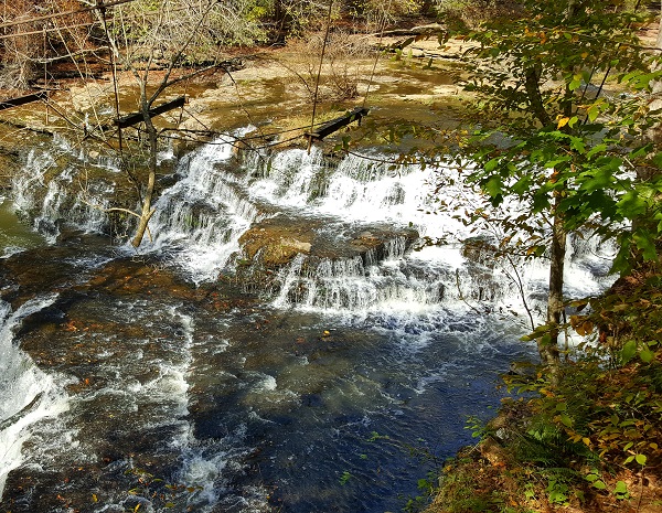 The first waterfall at Burgess Falls state park