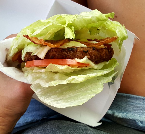 LCHF Burger with a Lettuce Wrap