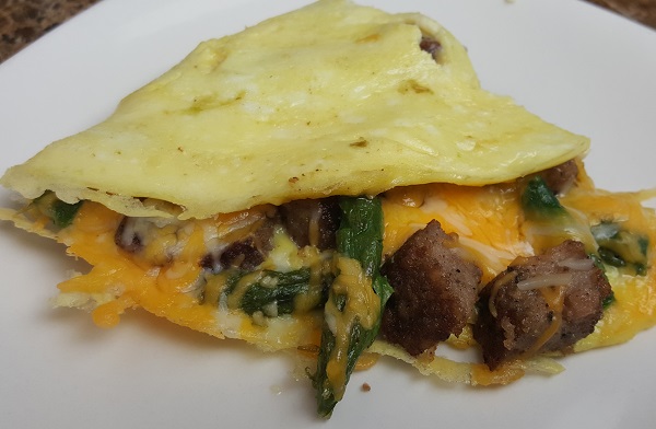 Low Carb Omelet w/ Sausage & Asparagus