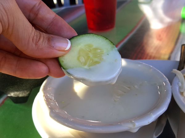 Low Carb Tip: Cucumbers are great for dipping - instead of chips!