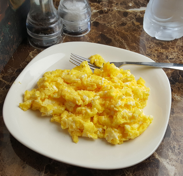 LCHF Meal - 4 eggs scrambled in real butter with colby jack cheese