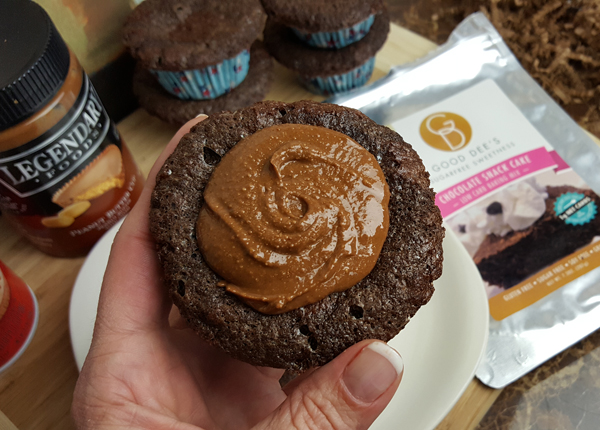 Low Carb Chocolate Cupcakes with Nut Butter