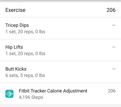Tracking Exercise Goals in MyFitnessPal