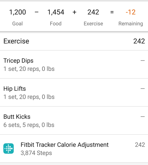 Logging Workouts in MyFitnessPal