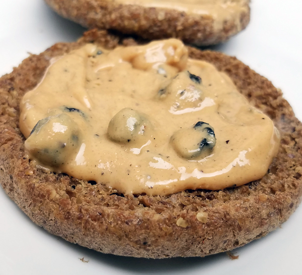 Keto Breakfast - Omega Buns Flax Bread with Sugar Free Blueberry Nut Butter