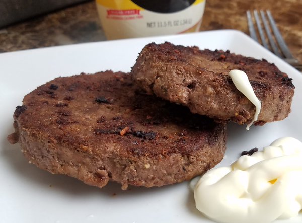 Keto Mono Meals - Chopped Steak dipped in Duke's Mayo