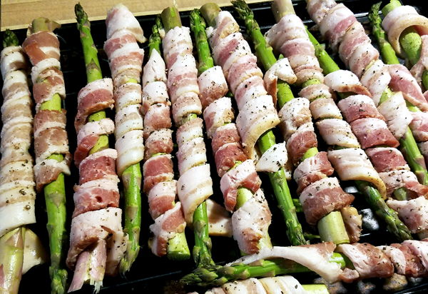 Making Bacon Wrapped Asparagus - Keto Sides