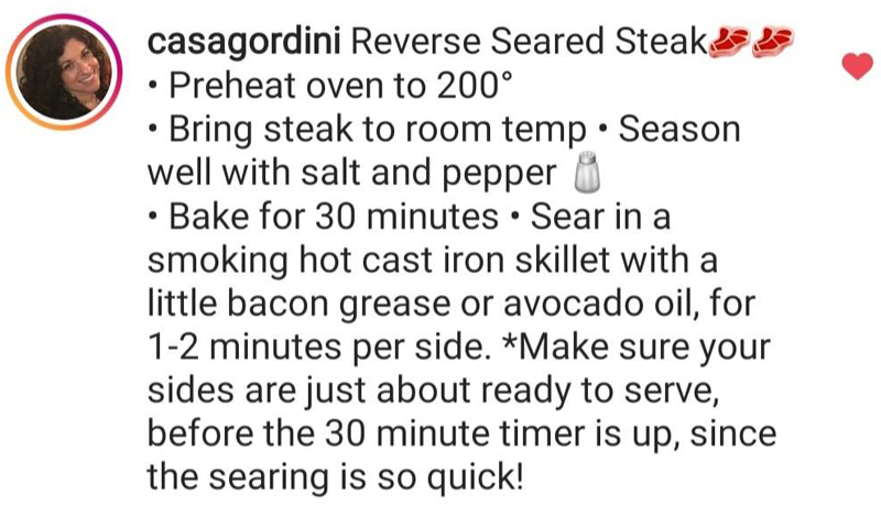 Reverse Seared Steak Directions